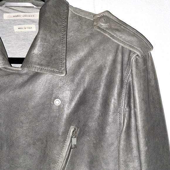 Marc Jacobs Biker/Motorcycle Leather Jacket Gray​​​​​ - Picture 4 of 9